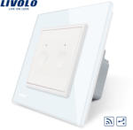 LIVOLO Intrerupator dublu cap scara / cap cruce wireless Livolo din sticla, Serie noua