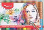 Maped Creioane colorate Color Peps Aqua Artist cutie metal 48 culori/set + pensula Maped 832448 (832448)