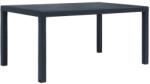 vidaXL Masă de grădină, antracit, 150x90x72 cm, plastic, aspect ratan (45605) - vidaxl