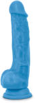 Blush Novelties Neo 7.5 Inch Dual Density Cock with Balls Blue Dildo
