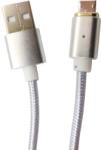  Cablu date si incarcare USB Magnetic mufa microUSB (detasabila) la USB 2.0, 1.2 metri, argintiu, pentru telefoane cu port microUSB