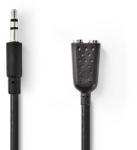 Nedis Cablu Audio Stereo Jack 3.5 mm tata - 2x 3.5 mm mama 0.2m Nedis (CAGP22100BK02)