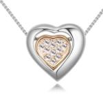 Ékszerkirály Nyaklánc kristályos szív medállal, ezüst/pezsgő (32839008891_3)