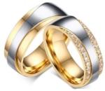 Ékszerkirály Női karikagyűrű, nemesacél, aranyszínű, 7-es méret (32633716237_7)