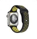Apple Watch 38/40/41 mm óraszíj- Handodo Double, szilikon fekete-sárga (116)