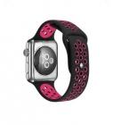 Apple Watch 42/44/45mm óraszíj- Handodo Double, szilikon fekete-pink (162)