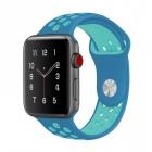 Apple Watch 42/44/45 mm óraszíj- Handodo Double, szilikon kék-világoskék (134)