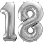 PartyDeco S. r. o 18-as ezüst szám fólia lufi