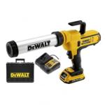 DEWALT Пистолет DeWALT акумулаторен за уплътнители и лепила 18 V, 2 Ah, 2500 N, 0.31-0.415 л, DCE571D1