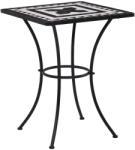 vidaXL Masă de bistro mozaic, negru și alb, 60 cm, ceramică (46707)