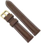 Fleurus Curea Ceas „Fleurus Kraft Heritage - Piele Robustă de Vițel, Maro cu Cusătură Albă (18mm - 24mm) (1EY14D05)