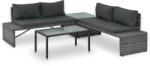 vidaXL Set mobilier de grădină cu perne, 3 piese, gri, poliratan (44720)