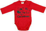Andrea Kft Disney Mickey "My first Christmas" feliratos hosszú ujjú karácsonyi baba body| kombidressz piros