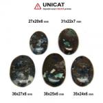  Pandantiv Cupru cu Crisocola si Azurit - Oval - 27-38 x 20-27 x 6-7 mm- (L)- 1 Buc
