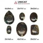  Pandantiv Cupru cu Crisocola si Azurit - 23-42 x 14-31 x 5-7 mm - (L)- 1 Buc