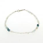  Bratara din Topaz Albastru Fatetat si Accesorii Argint, margele rondel 4 x 2.5 mm