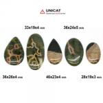  Cabochon Jasp Oceanic 28-46 x 19-26 x 3-5 mm