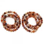  Bratara 3 Wrap Tip Mala Agata de Botswana Roz din Margele Rotunde - 8 - 8, 9 mm