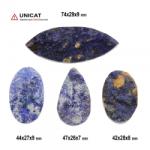  Cabochon Azurit Druzy 42-74 x 26-29 x 7-9 mm