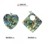  Pandantiv din Scoica Abalon - 35-36 x 35 x 5 mm