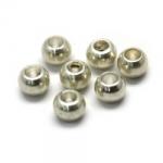  Margele Alama Argintata Rotund - 6 x 5 mm - 11 Buc