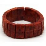  Bratara Coral Rosu, Diametru 60 mm, Dreptunghi - 22 x 13 mm