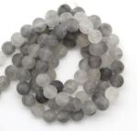  Cuart Gri Mat Rotund Margele Pietre Semipretioase pentru Bijuterii 8 mm