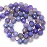  Agata Colorata Violet Margele Pietre Semipretioase Rotunde Fatetate- 12 x 12 mm