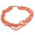  Colier din Coral Roz cu Inchizatoare Filigran - 6-11x2-3 mm