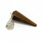  Pendul Ochi de Tigru cu Bila Cuart Diamant - 39x18 mm - 1 Buc