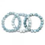  Bratara Milky Larimar Unicat, Diametru 56 mm Rotunda 10 mm