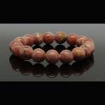  Bratara Rodocrozit Rotunda 3, 8x3, 8 mm - Diametru 56 mm - Accesorii de Argint 925 - Gold Filled - 1 Buc