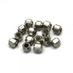  Margele Alama Argintata Patrat - 4x4 mm-44 Buc