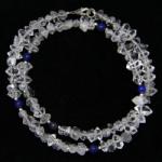  Colier din Diamant Herkimer si Lapis Lazuli Rotund cu Argint - Inchizator Argint