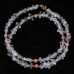  Colier din Diamant Herkimer si Rodonit Rotund cu Gold Filled - Inchizator Gold Filled