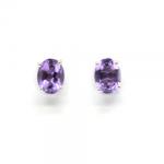  Cercei Ametist cu argint 925 oval fatetat 8x6x16 mm cadou cu semnificatie 1 pereche