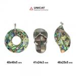  Pandantiv din Scoica Abalon - 40-46 x 24-40 x 3-5 mm
