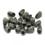  Margele Alama Argintata Butoias - 10 x 6 mm- 35 Buc