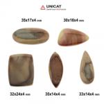  Cabochon Jasp Imperial 30-35 x 14-24 x 4 mm