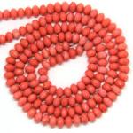  Coral Rosu Margele Pietre Semipretioase Disc Fatetate - 4 x 6 mm