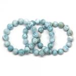  Bratara Milky Larimar Diametru 58 mm - Margele Rotunde - 12-12, 9 mm