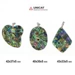  Pandantiv din Scoica Abalon - 40-43 x 30-37 x 5 mm
