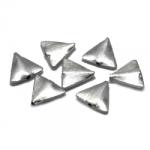  Margele Alama Argintata Triunghi - 13 x 15 mm- 8 Buc