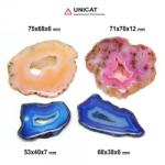  Cabochon Agata Dungata Colorat Druzy 53-75 x 38-70 x 6-12 mm - Unicat