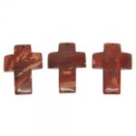  Pandant Cruce din Jasp Rosu - 60 x 41 x 6 mm