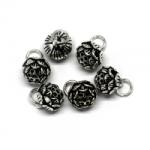  Charm Bijuterii Argint 925 Floare de Lotus - 15 x 10 mm- 1 Buc