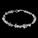  Bratara din Diamant Herkimer si Kyanit Albastru Disc Fatetat cu Argint - Inchizator Argint - 5-10 x 3-7 mm