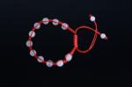  Bratara tip shambhala din cuart roz cu snur rosu 8 mm
