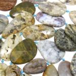  Margele Bijuterii Jasp Oceanic Oval Fatetat Neregulat 23-56 x 21-34 mm