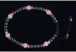  Bratara cu Hematit, Coral, Cuart Roz - inchidere siret - 6mm - 4mm